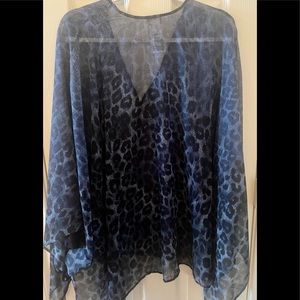 Chico's Spotted Blue & Black Cardigan
